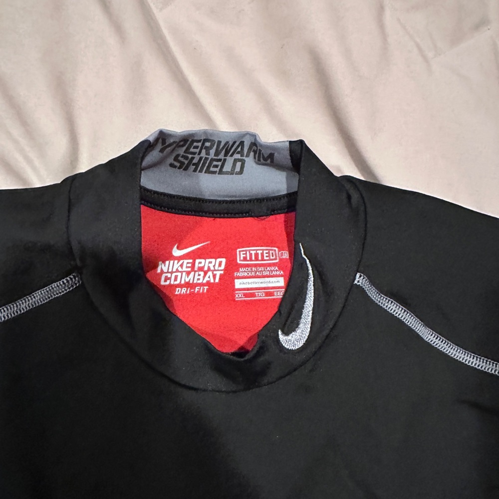 Nike Pro Combat Dri-Fit Black And Red Top